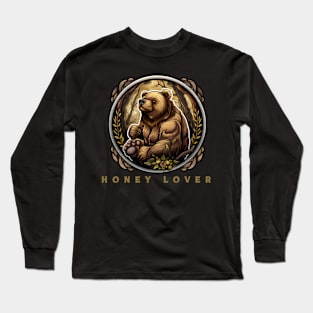 Bear "Honey Lover" , Bear Design Long Sleeve T-Shirt